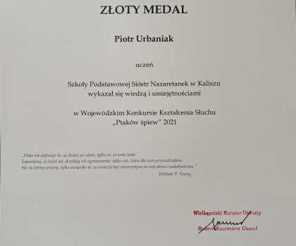 WOJEWÓDZKI SUKCES Piotrka Urbaniak 8.